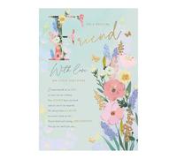 Special Friend Birthday Card, Pastel Colours & Lovely Words, Gold Foil Finish, UK Made