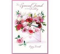 Special Friend Birthday Card with Flowers, 15cm x 23cm, Sentiment Inside