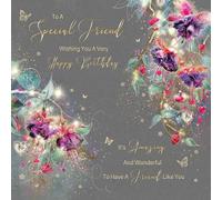 Special Friend Female Birthday Card from the Gorgeous Grace Range. Gold Foil details and Gold Envelope
