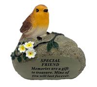 Special Friend Graveside Memorial Robin Bird Resin Stone Grave Plaque Ornament Decoration Sadly Missed