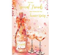 Special Friends Anniversary Card Champagne Foil Finish Lovely Verse