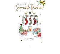 Special Friends Fireside Embellished Christmas Card Hand-Finished Champagne Card XCDC413