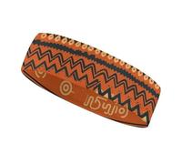Special Glyph Pattern Sports Sweatband 15" Polyester Hairband Absorbent Quick-Dry Headband for Running, Yoga