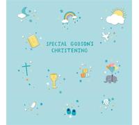 Special Godson's Christening Card, Religious Celebration Design, Blue