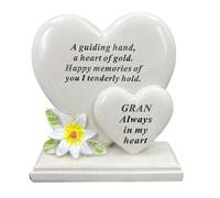 Special Gran Graveside Memorial Double Heart Grave Plaque Ornament Decoration