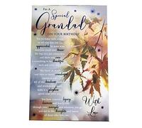 Special Grandad Autumn Leaves Design Sentiments Happy Birthday Card Lovely Verse