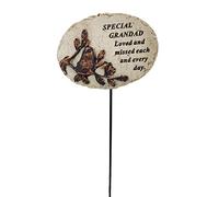 Special Grandad Loved and Missed Robin Bird Memorial Tribute Stick Graveside Plaque