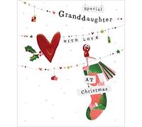 Special Granddaughter with Love Foiled Heart Christmas Card Xmas Greeting Cards 495212
