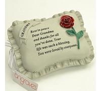 Special Grandma With Rose Pillow Graveside Ornament Memorial Plaque