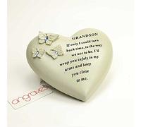 Special Grandson Butterfly Gem Heart Graveside Memorial Ornament