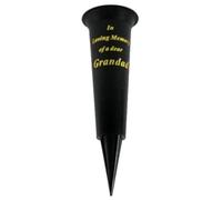 Special Graveside Memorial Grave Spiked Flower Vase In Loving Memory Special Memorial Vase for Graves - Plastic Cemetery Flower Holder with Spike, (1, Grandad)