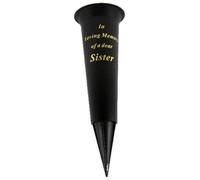 Special Graveside Memorial Grave Spiked Flower Vase In Loving Memory Special Memorial Vase for Graves - Plastic Cemetery Flower Holder with Spike, (2, Sister)
