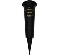 Special Graveside Memorial Grave Spiked Flower Vase In Loving Memory Special Memorial Vase for Graves - Plastic Cemetery Flower Holder with Spike, (1, Neice)