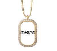 Special Handwriting English Name JENNIFER Necklace Pendant Diamond Crystal Golden Jewelry