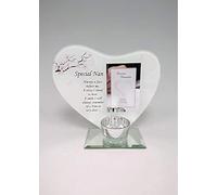 Special Heart-Shaped Plaques and Tealight Holders - Remembrance Memorials With Special Sentimental Messages for Your Loved Ones (Nan)