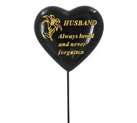 Special Husband Black & Gold Lily Flower Memorial Tribute Stick Graveside Plaque