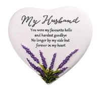 Special Husband Graveside Memorial Lavender Flower Love Heart Grave Plaque Ornament Decoration
