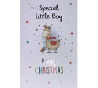 Special Little Boy First Christmas Card, Festive Llama Design, Holiday Greeting Card