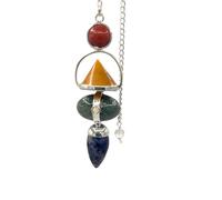 Special Magic Pendulums Four Elements Gemstone Pendulum Red Jasper, Yellow Adventurine, Moss Agate, Sodalite & Moonstone