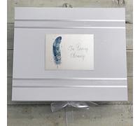 Special Memories. Large Keepsake Box. Feather Design. Hand Finished by WHITE COTTON CARDS (FEA2X)