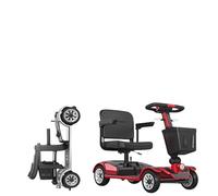 Special Moped for the Disabled,Elderly Scooter, New Electric Four-Wheel Anti-Tip Electric Scooter for the Elderly, Home Use Red,14A