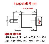 special motor Electric Gearbox Planetary Speed Reducer for Nema24 Stepper electronic starter, Nema 23 Planetary Gearbox, Gearbox Gear Ratio 3/5/6/10/16/24/36:1 (Color : Shaft 8 Mm, Size : Ratio 30 t