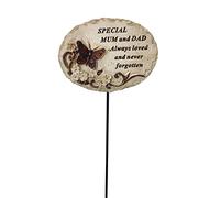 Special Mum and Dad Always Loved Butterfly Memorial Tribute Stick Graveside Plaque