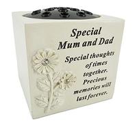 Special Mum and Dad Graveside Memorial Flower Pot Verse Grave Vase Loved Garden