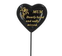 Special Mum Black & Gold Lily Flower Memorial Tribute Stick Graveside Plaque