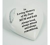 Special Mum & Dad Graveside Memorial Feather Grave Plaque Ornament Decoration