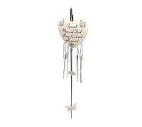 Special Mum & Dad Hanging Wind Chime - Graveside Memorial Decoration Tribute Plaque - 27 x 8.5cm - With Metal Ground Stake Outdoor Garden - Parent Family Member
