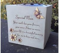 Special Mum - Grave Vase (Rose Bowl) with Butterfly and Flowers - Memorial Garden Graveside