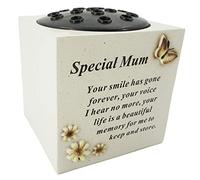 Special Mum Graveside Memorial Flower Graveside Vase with Verse Butterfly & Flowers