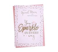 Special Mum on Mother's Day - Pink & Gold Foil Embossed & Glittered Large Card