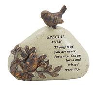 Special Mum Robin Bird Memorial Graveside Stone Plaque Ornament