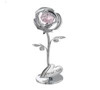 Special Nan Flower Ornament with Pink Swarovski Crystal Elements by CRYSTOCRAFT