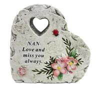 Special Nan Graveside Memorial Love Heart Flower Ladybird Grave Plaque Ornament Decoration