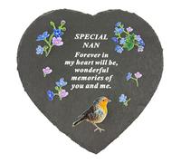 Special Nan Graveside Memorial Robin Slate Love Heart Grave Plaque Stepping Stone Ornament Decoration