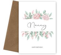 Special Nanny Birthday Card - Beautiful Floral Birthday Cards for Nanny - Heartfelt Lovely Words