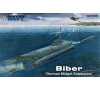 Special Navy Small U-Boat Small Combat Biber German Midget Submarine 1:72