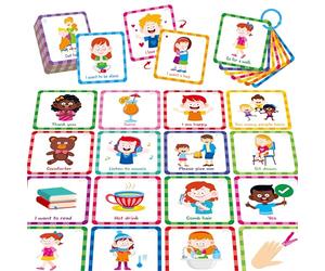 Special Needs Communication Cards, 40 Double-sided Cards 80 Basic Special Needs for Children and Adults with Autism, Speech Delay Visual Aid Non Verbal Speech Therapy for Toddlers, Kids, Seniors