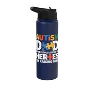 Special Needs Dad - Some Look Up to Heroes I Raise Mine Stainless Steel Insulated Water Bottle