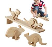 Special Needs Developmental Toys - Inertia Walking Set Of 5 Wooden Downhill Walking Animals | Inertia Ramp Toy For Early Education | For Classroom Living Room Nursery Hardware Utility Gear