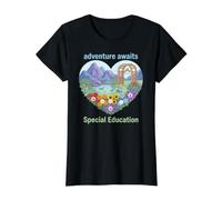 Special Needs Educator Sensory Integration Adventure Awaits Value Graphic T-Shirt, Women, Black, L