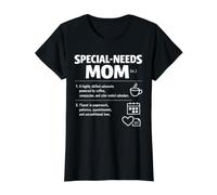 Special Needs Mom Definition Advocate Parent Support Love Value Graphic T-Shirt, Women, Black, M