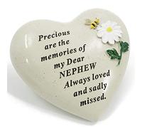 Special Nephew Daisy Flower & Bumble Bee Memorial Graveside Heart Plaque