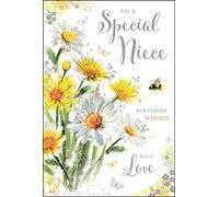 Special Niece Birthday Card - Dandelions & Daisies - Secret Garden Range