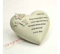Special Niece Butterfly Gem Heart Graveside Memorial Ornament Plaque