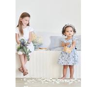 Special Occasion Floral Dress for Babies white light all over printed