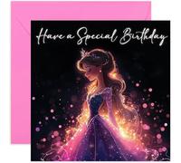 Special Princess Birthday Cards for Young Girls - Fabulous Happy Birthday Card for Niece - 5th 6th 7th 8th Birthday Cards for Her - Child Princess Birthday Gift - Princess Themed Presents
